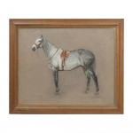 Pastel Painting Of A Grey Hunter