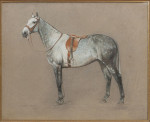 Pastel Painting Of A Grey Hunter