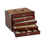 Antique Mahjong Set In Original Hardwood Case