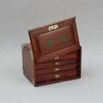 Antique Mahjong Set In Original Hardwood Case
