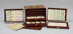 Antique Mahjong Set In Original Hardwood Case