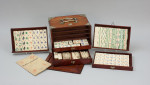 Antique Mahjong Set In Original Hardwood Case