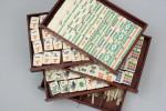 Antique Mahjong Set In Original Hardwood Case
