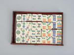 Antique Mahjong Set In Original Hardwood Case