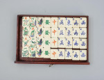 Antique Mahjong Set In Original Hardwood Case