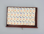 Antique Mahjong Set In Original Hardwood Case