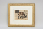 Watercolour Painting Of A Horse In A Stable With Setters