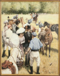 Polo Painting By Alberto Rossi, At The Polo Match