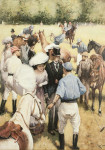 Polo Painting By Alberto Rossi, At The Polo Match