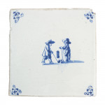 Ceramic Golf Tile, Blue And White