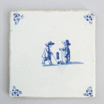 Ceramic Golf Tile, Blue And White