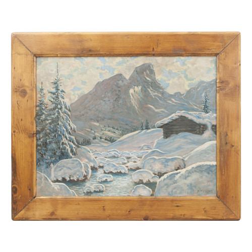 Oil Painting Of Winter In Tirol By A. Kusche