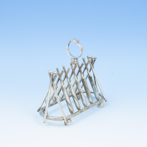 Silver Plated Cricket Toast Rack