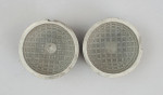 Antique Golf Ball Mould, Square Mesh Pattern.
