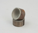 Antique Golf Ball Mould, Square Mesh Pattern.