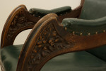 Carved Oak And Leather Glastonbury Armchair
