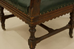 Carved Oak And Leather Glastonbury Armchair