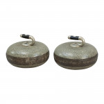 A Pair Of Engraved Curling Stones