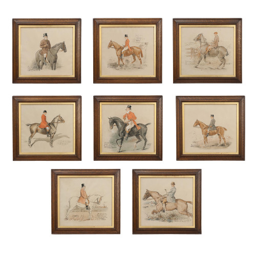 Set Of Eight George Fothergill Hunting Prints