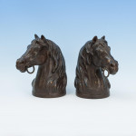 Pair Of Cast Iron Horses Heads