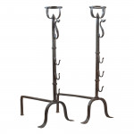 Pair Of Wrought Iron Andirons
