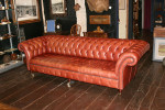 Vintage Button Back Leather Chesterfield Sofa