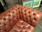 Vintage Button Back Leather Chesterfield Sofa