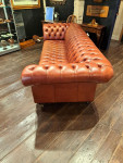 Vintage Button Back Leather Chesterfield Sofa