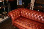 Vintage Button Back Leather Chesterfield Sofa