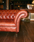 Vintage Button Back Leather Chesterfield Sofa