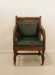 Carved Oak And Leather Glastonbury Armchair