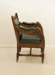 Carved Oak And Leather Glastonbury Armchair