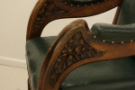 Carved Oak And Leather Glastonbury Armchair