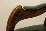 Carved Oak And Leather Glastonbury Armchair