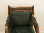 Carved Oak And Leather Glastonbury Armchair