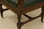 Carved Oak And Leather Glastonbury Armchair