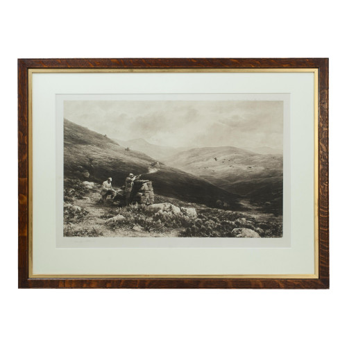 Shooting Print, Grouse Shooting By Douglas Adams