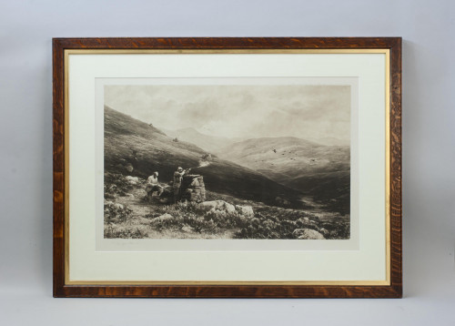 Shooting Print, Grouse Shooting By Douglas Adams