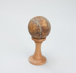 Mahogany Display Wall Cabinet With Collection Of 33 Golf Balls