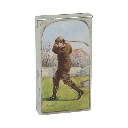 Antique Golf Vesta Case By Sampson Mordan