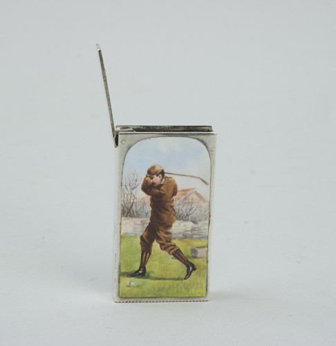 Antique Golf Vesta Case By Sampson Mordan