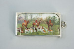 Antique Silver Fox Hunting Vesta Case