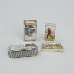 Antique Silver Fox Hunting Vesta Case