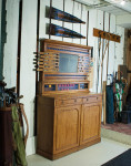 Victorian Oak Billiard, Lifepool Scoreboard With Cabinet.