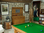 Victorian Oak Billiard, Lifepool Scoreboard With Cabinet.
