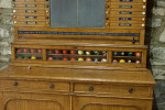 Victorian Oak Billiard, Lifepool Scoreboard With Cabinet.