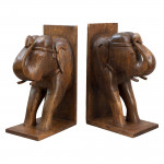 A Pair Of Large Elephant Bookends.