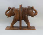 A Pair Of Large Elephant Bookends.