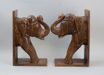 A Pair Of Large Elephant Bookends.