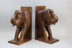 A Pair Of Large Elephant Bookends.